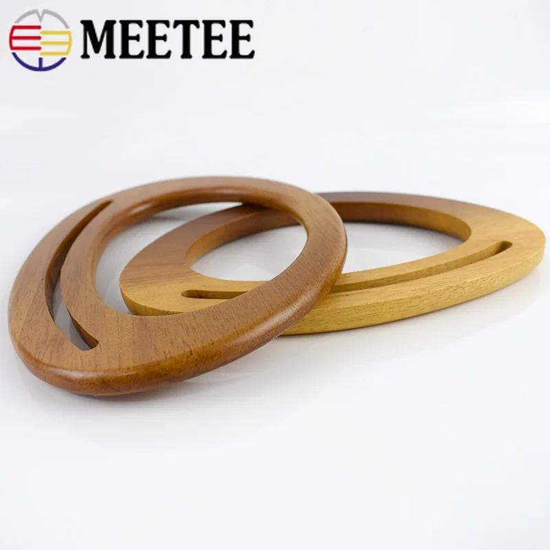 2 шт. модная Натуральная деревянная сумка с ручками Ретро овальная кольцевая