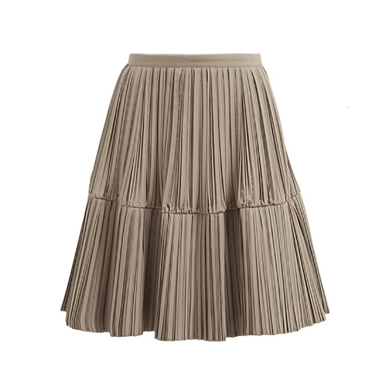 TWOTWINSTYLE винтажные однотонные женские плиссированные юбки с высокой талией Осень