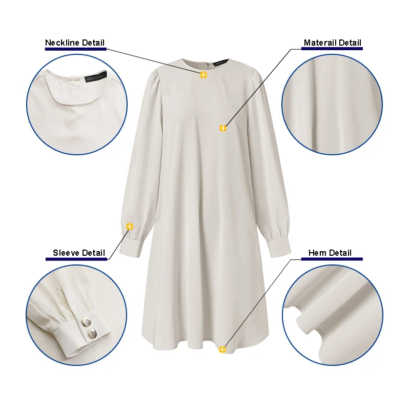 

Women Long Sleeve Back Buttons Mini Dress 2021 ZANZEA Fashion Spring Elegant Sundress Casual Solid Long Shirt Vestidos Work Wear
