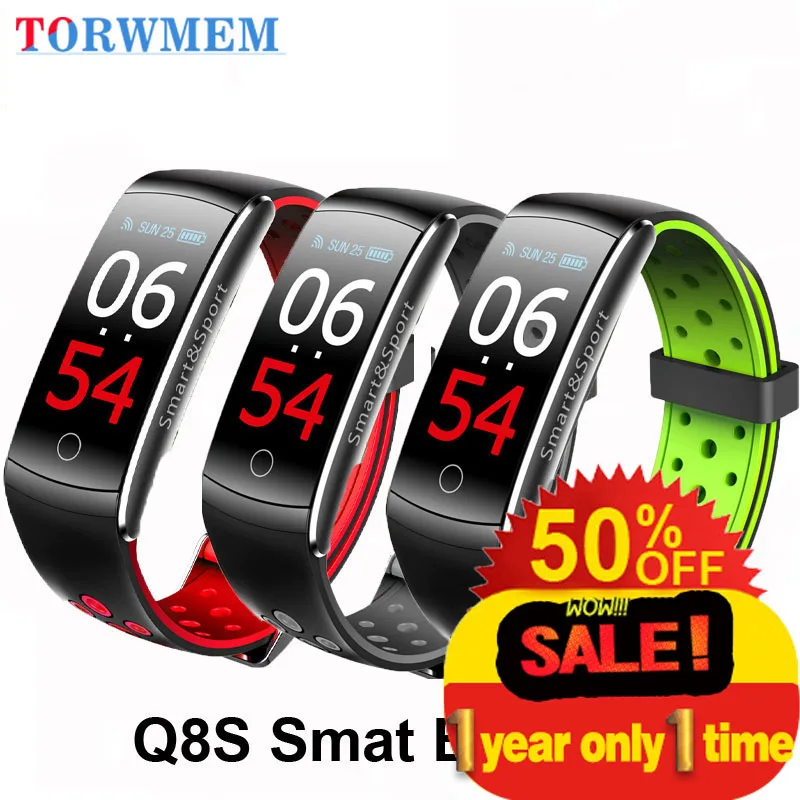 Q8S смарт браслет монитор сердечного ритма водонепроницаемый Браслет фитнес