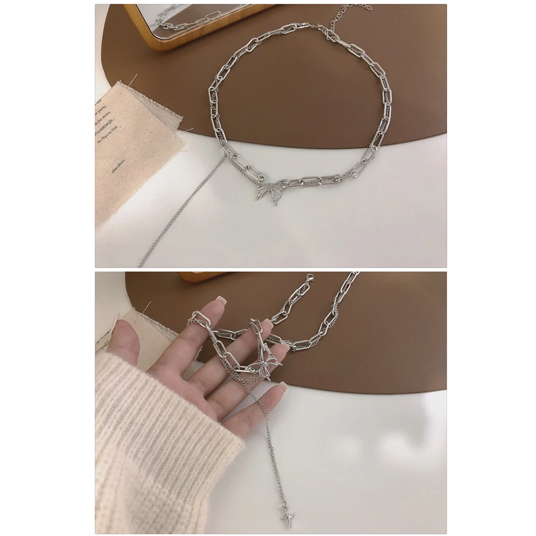 Женское Ожерелье-чокер с бабочкой и кисточкой | Украшения аксессуары