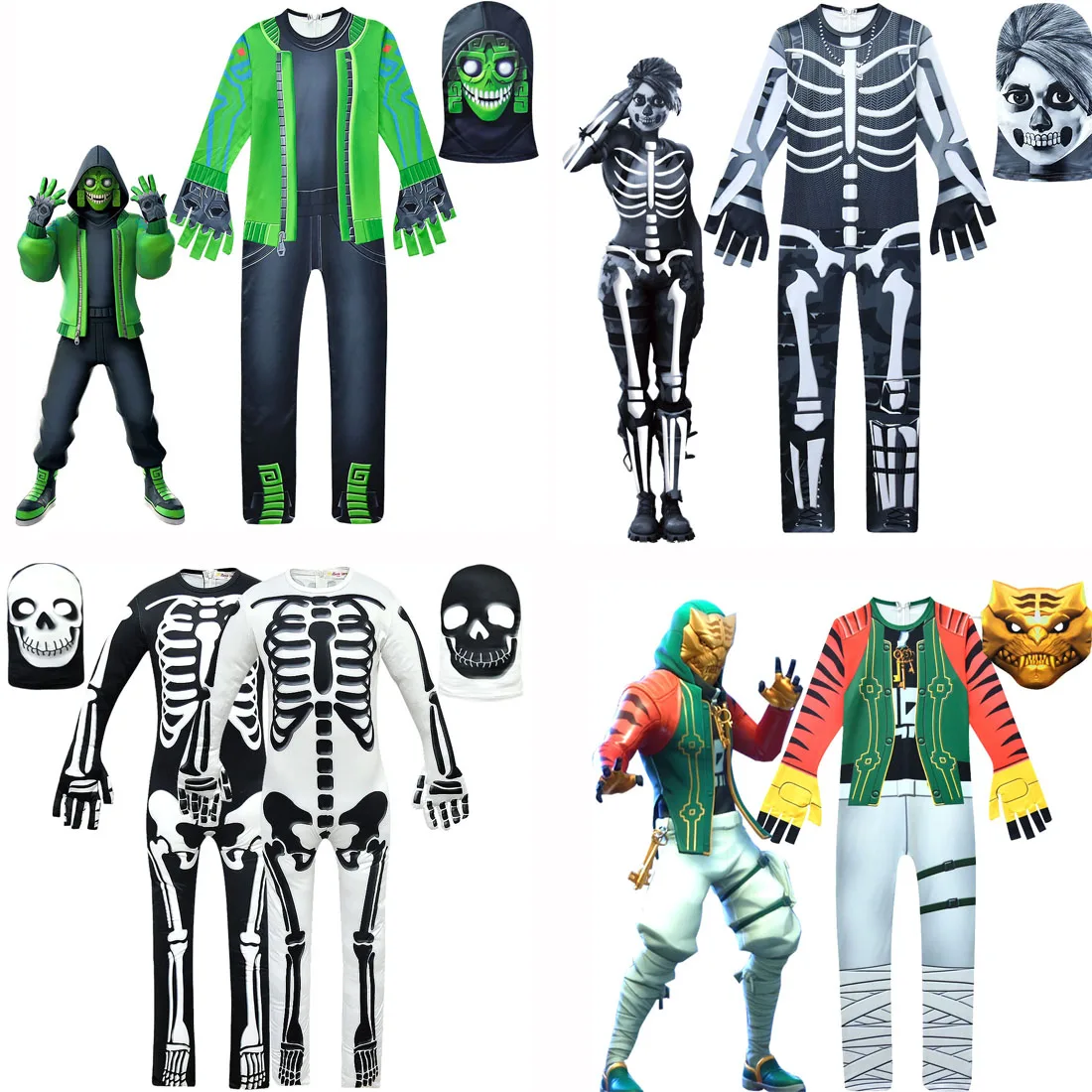 

2021 Хэллоуин костюм персонажа мультфильма Черепа скелета карнавальный вечерние комбинезон Демон Призрак косплей костюмы мигающая маска Де...