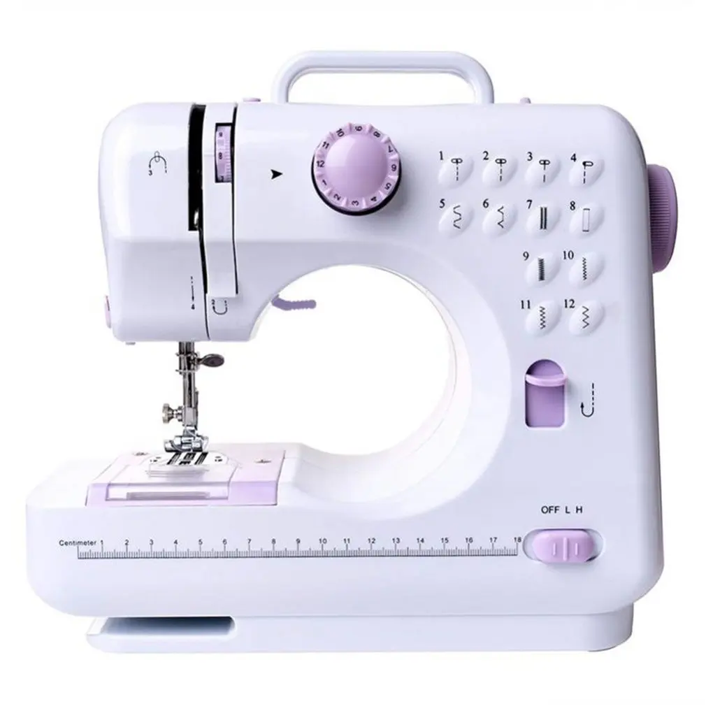 

Electric Mini 12 Stitches Sewing Machine Multifunction Double Thread Speed Free-arm Sewing Machine Household Sewing Tools