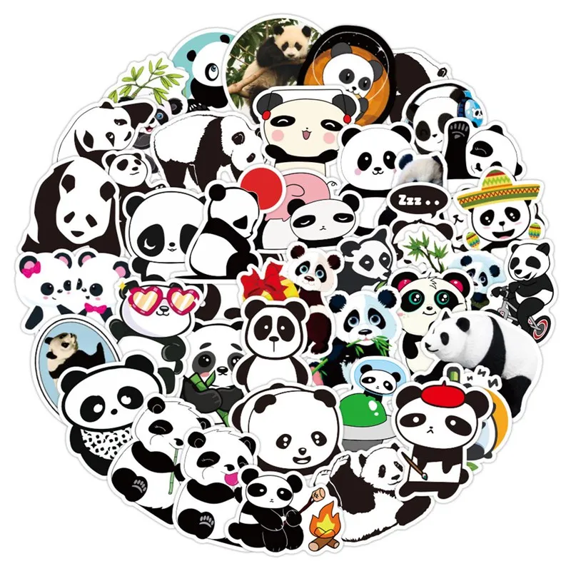 

50Pcs/set Cute Cartoon Panda Stationery Stickers DIY Sticky PVC Kawaii Animals Stickers Decoration Diary Scrapbooking