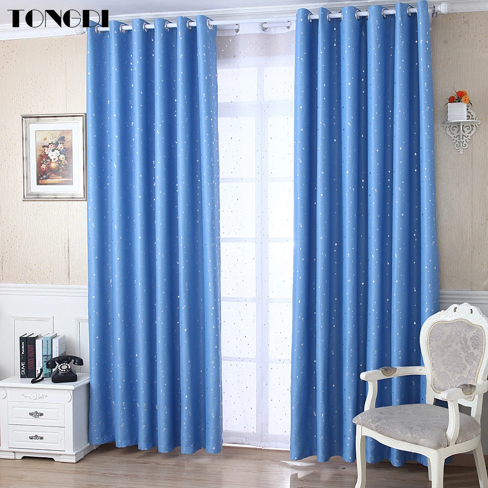 Блестящие шторы TONGDI с серебряными звездами высококачественные рождественские