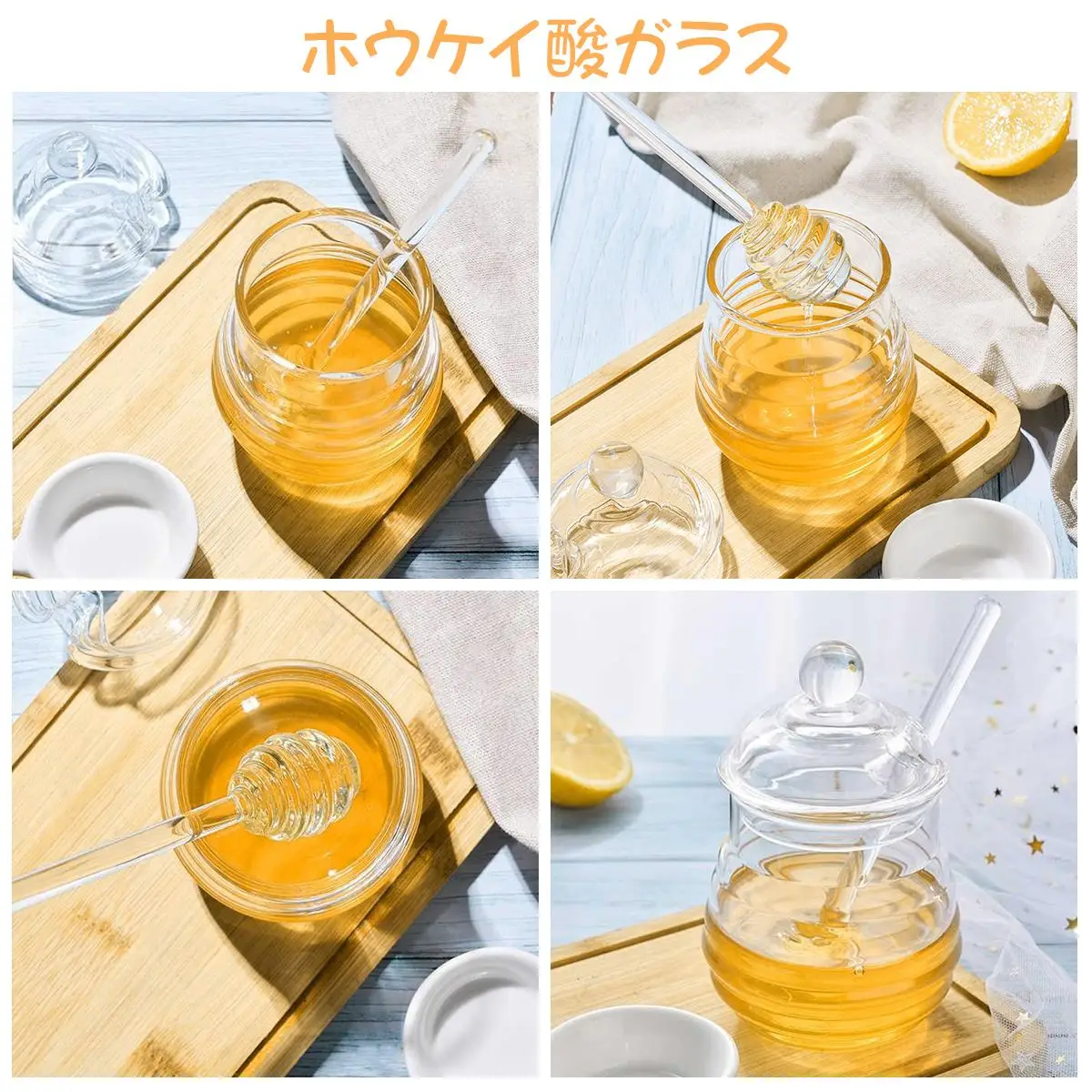 Стеклянный Горшок для меда 250 мл с крышкой|Бутылки банки и коробки| |