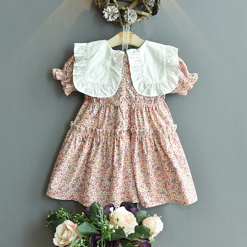 

Children's Clothing Summer New Korean Short-sleeved Floral Princess Dress Fashion Girls Summer Dress Toddler Girl Clothes 2-6T