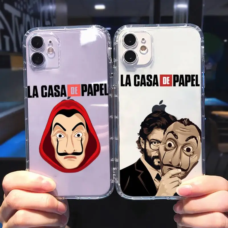 

La casa de papel Money Heist Phone Case For iphone 13 12 11 8 7 plus mini x xs xr pro max Transparent soft