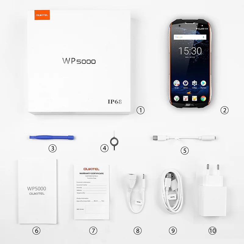 OUKITEL WP5000 Android 7 1 мобильный телефон IP68 Водонепроницаемый Восьмиядерный 5 &quot18:9