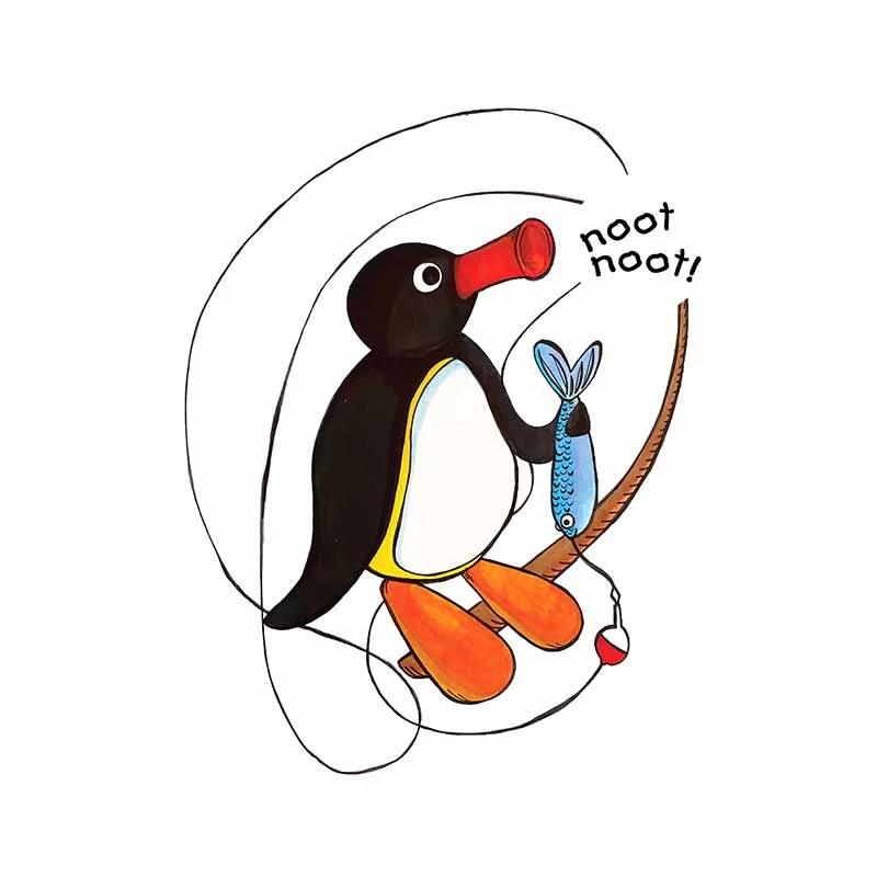 

Pingu Car Wrap Decal for Catching His Lunch Funny Car Stickers Trunk Waterproof Occlusion Scratch Waterproof Sunscreen Vinyl