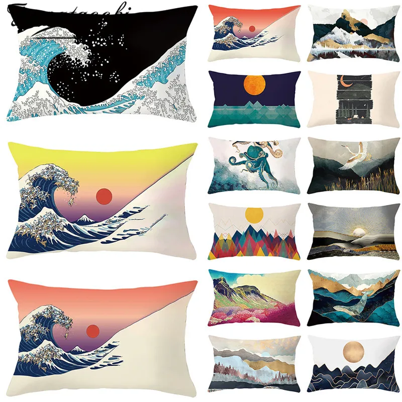 Fuwatacchi красивые пейзажи Чехлы для декоративных подушек прямоугольная