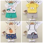 Детская одежда из чистого хлопка, летний комплект, От 1 до 6 лет Детский костюм, наряд для маленьких девочек, 2021 новый комплект из 2 предметов