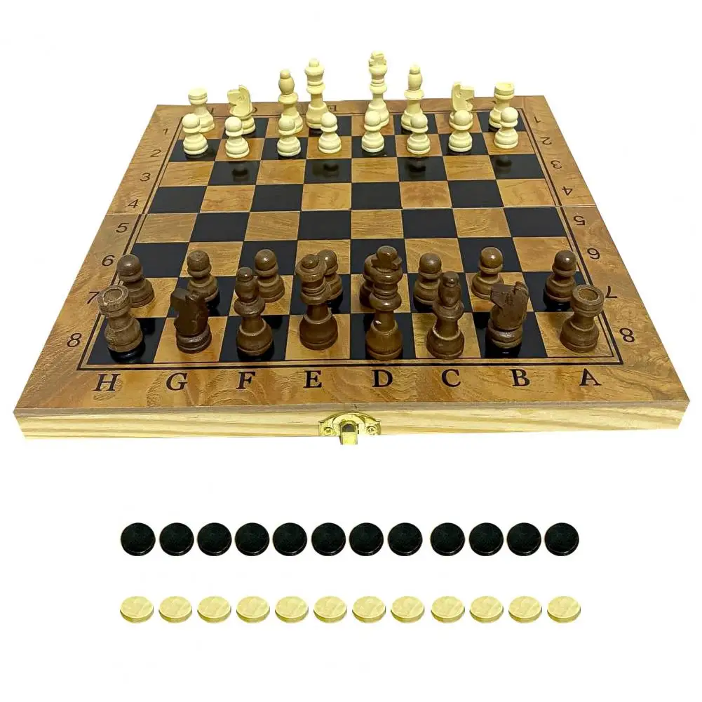 Деревянная коробка 29 5 см винтажные шахматы 3 в 1 складные деревянные шашки нарды