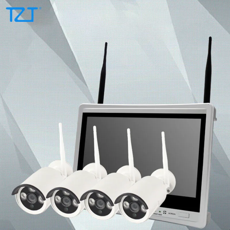 TZT Беспроводная NVR система безопасности 4CH 2MP 1080P Wi-Fi камера наружного внутреннего