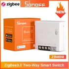SONOFF Zigbee 3,0 ZBMINI двухсторонний умный мини-выключатель дистанционное управление умные вещи концентратор Голосовое управление через Alexa Google Home eWeLink