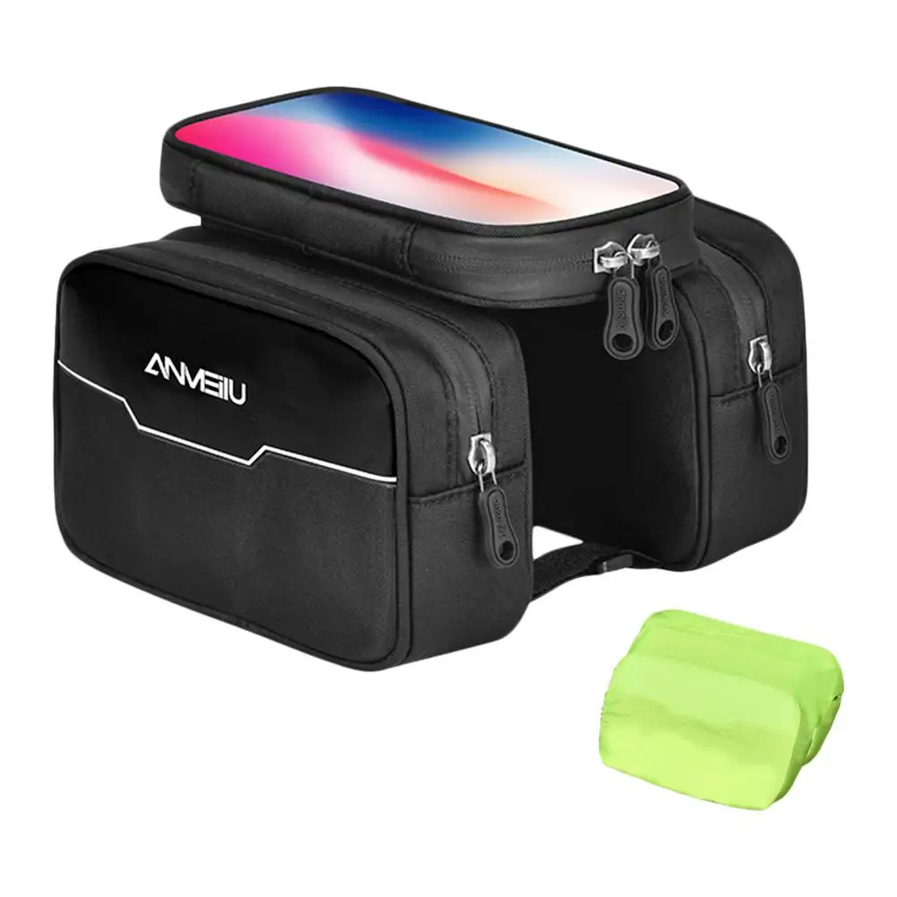 

Bike Pouch Waterproof Riding Phone Bag Portable Cycle Bags With Rain Cover Stable And Not Easy To Shake For Rainy Snowy Ridi
