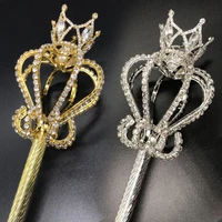 bling crystal scepter wand goldsilver color tiaras and crowns sceptre king queen wedding pageant party costumes handheld props