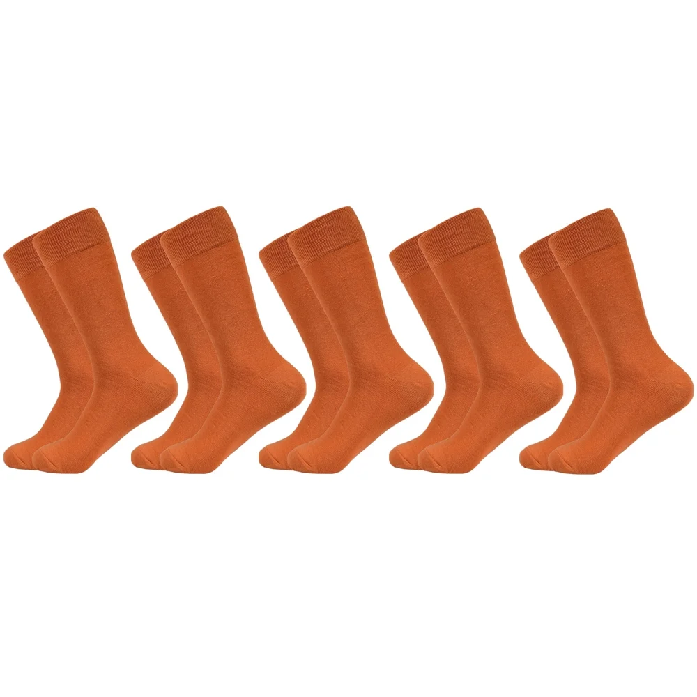 5 pairs socks-A11 Мужские носки, новинка, одноцветные хлопковые носки, черные, синие, красные, фиолетовые, желтые, зеленые носки, цветные, Полноразмерные, Классические мужские носки - Цвет: 5 pairs socks-A11