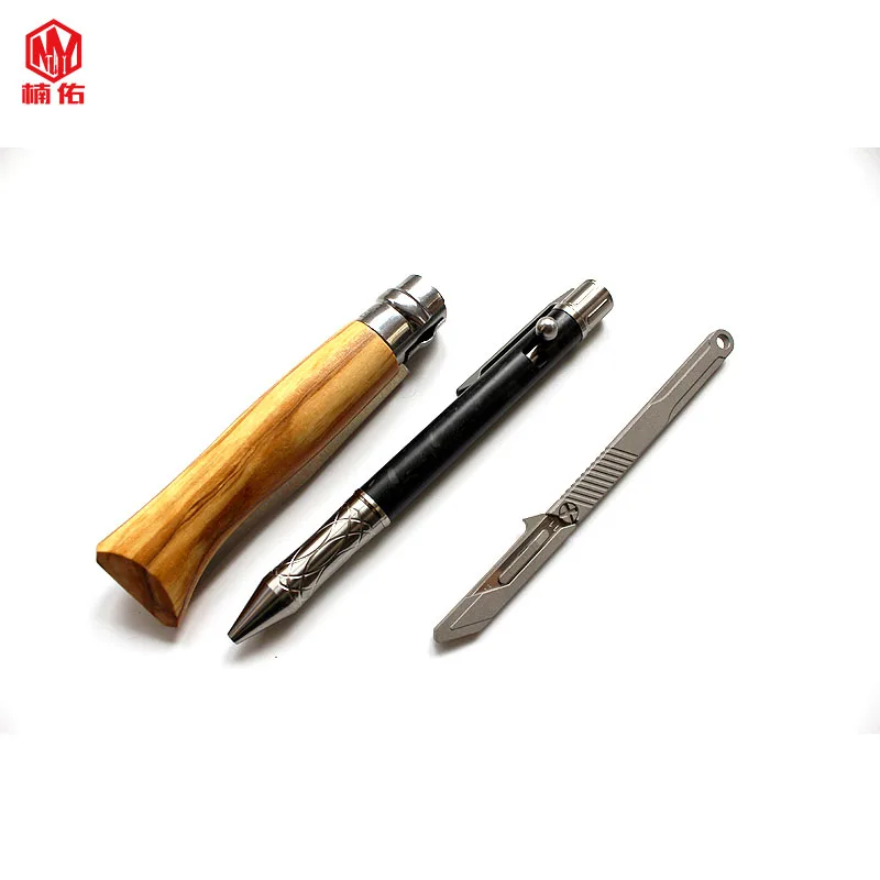 Harga 1 Buah Kepala Baja Tungsten Pena Taktis Multifungsi Paduan Titanium + Serat Karbon EDC Pemecah Kaca Kendaraan Pertahanan Diri