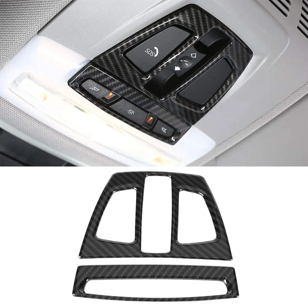 

For BMW 3 series F30 F34 X5 X6 X1 X2 ABS carbon fiber style car front row reading lamp panel cover trim strip