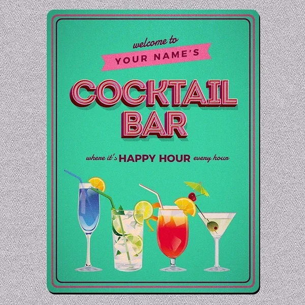 

Cocktail Bar Retro Style Tin Sign Metal Sign TIN Sign