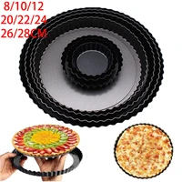 8 28cm nonstick pans carbon steel cake pie mold removable bottom tart quiche pan oven baking tray dish pastry tools bakeware