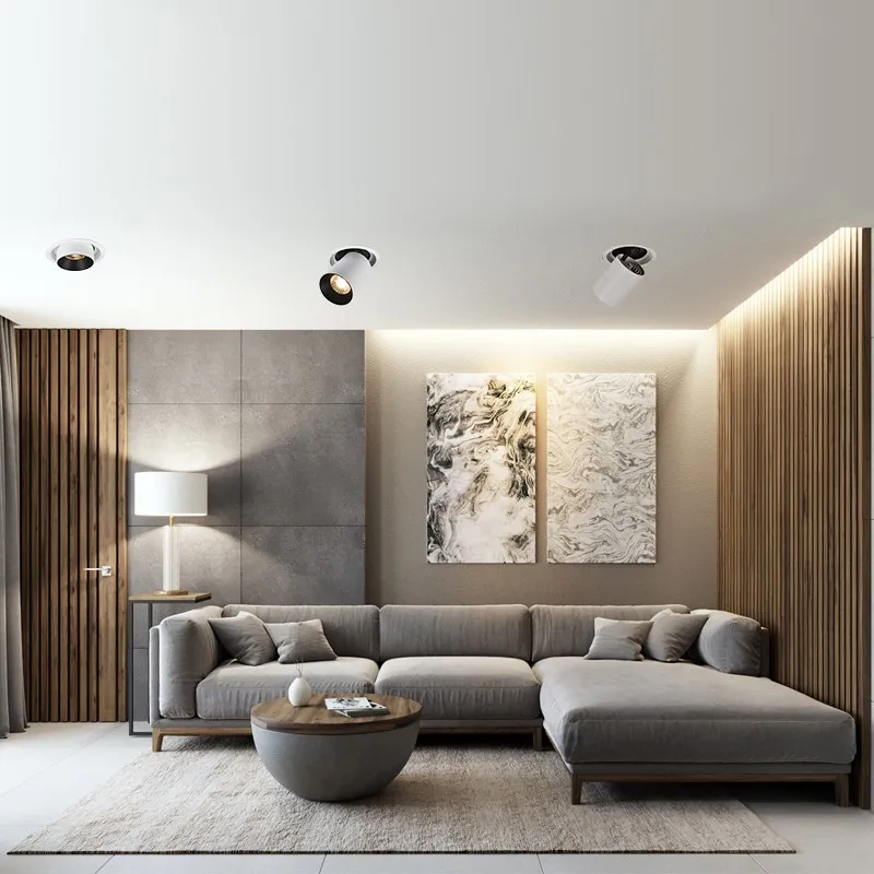 

Dimmable Recessed Folding Rotation 360 LED Downlights 10W15W20W COB LED Ceiling Spot lights AC85~265V Background Painting Lamp