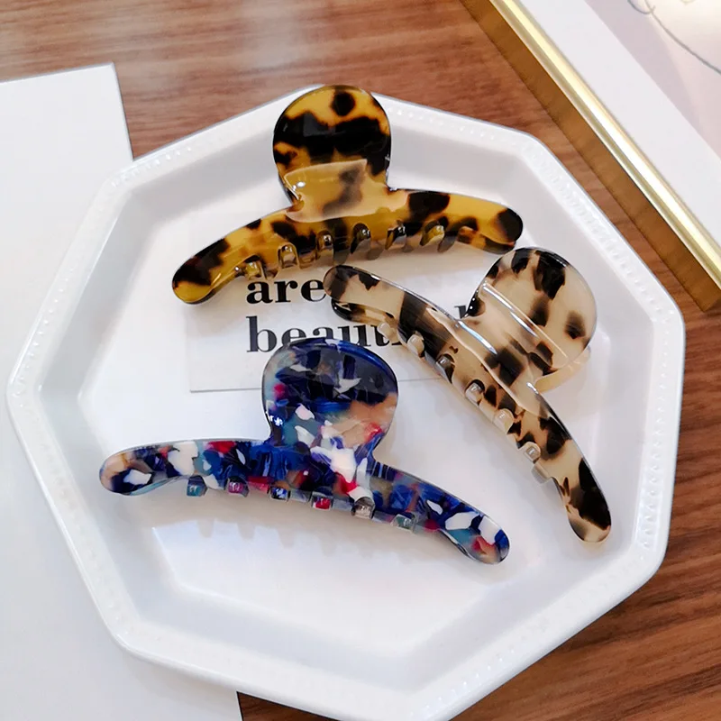 

Leopart Print Accetate Large Hair Claw For Women INS Korean 2020 New Hair Clip Accessories Girls Fashion Crab Hair Tins Clamps