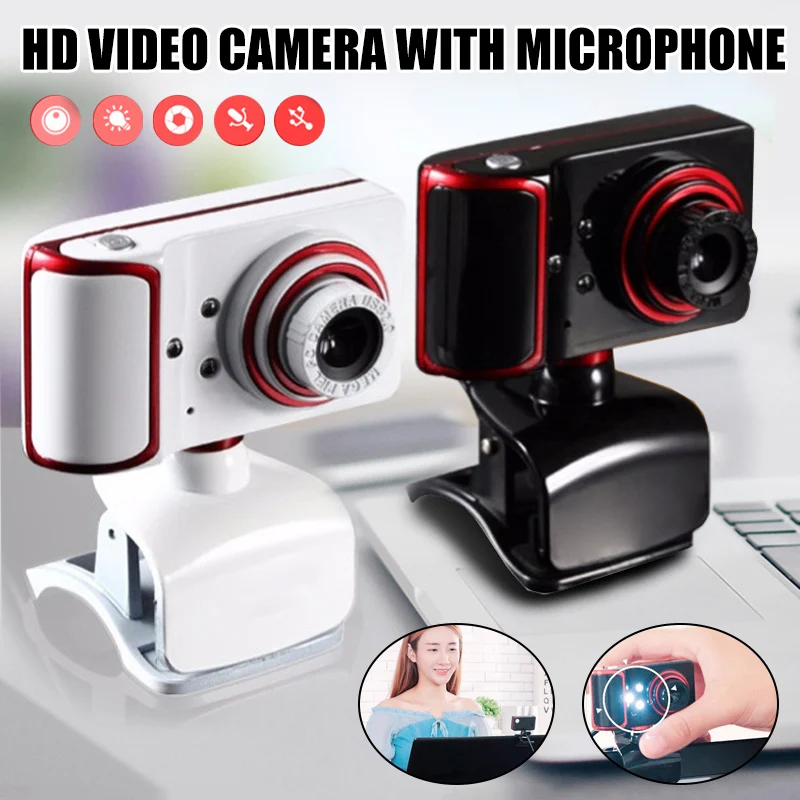 HD веб-камера Веб-камера с микрофоном Компьютерная камера USB Plug and Play для ПК