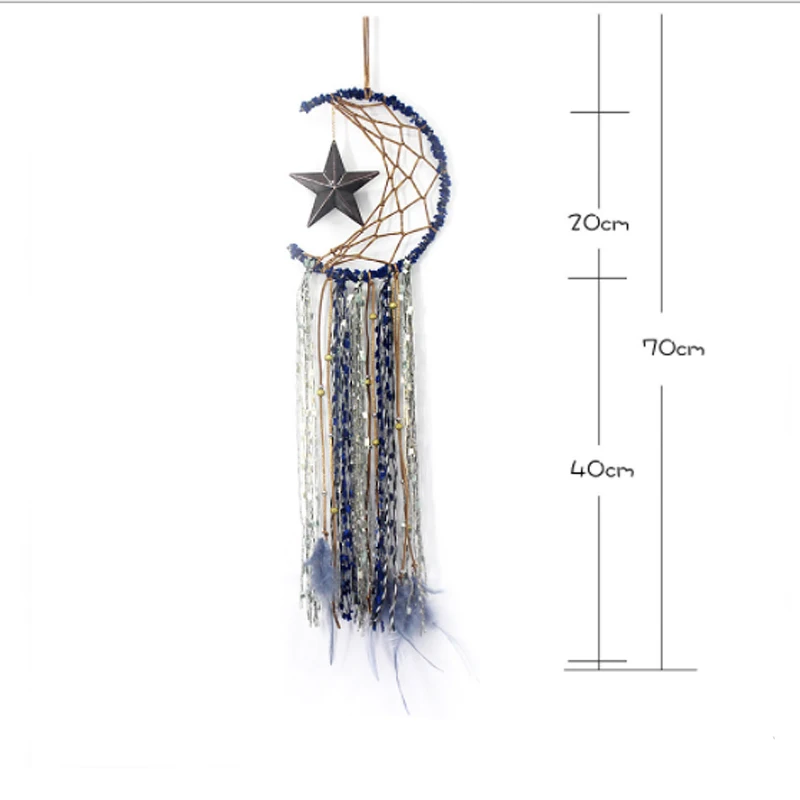 Ретро Луна Звезда перо ремесла ветер куранты Хранитель снов ручной работы сетка