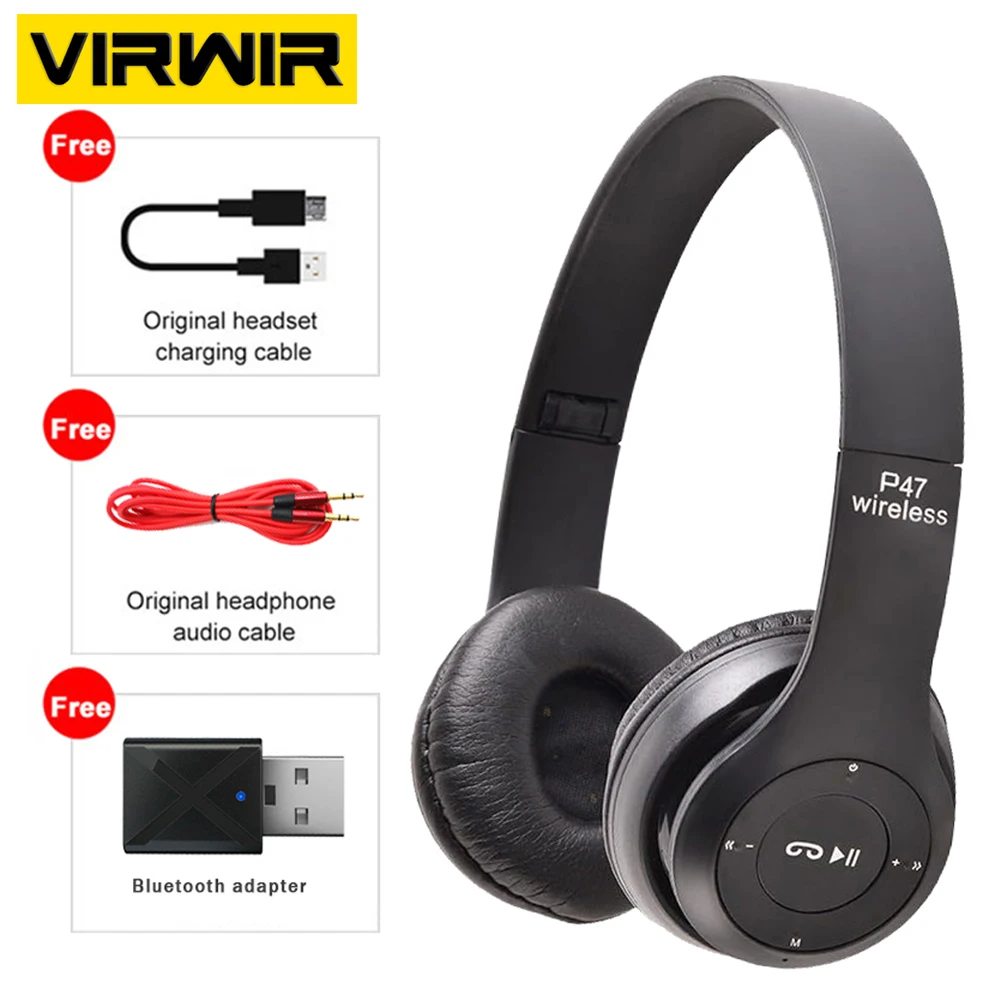 

VIRWIR Headphones Wireless 5.0 Bluetooth Headphone Headset Music Stereo Helmets Headset Gaming Foldable for phone PC tablet Gift