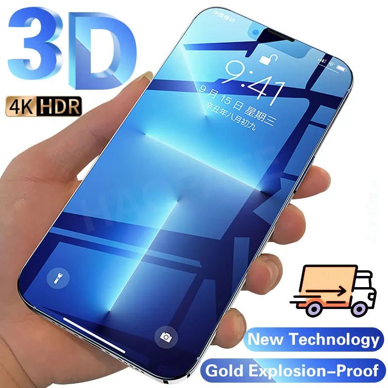 

Full Cover Protective Glass on For iPhone 13 12 11 Pro Glass Screen Protector iPhone 11 12 13 Pro Max Mini Xs XR X SE 2020 Glass