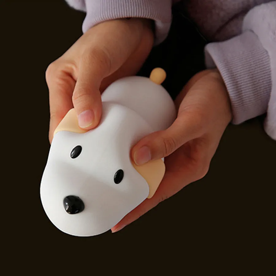 

Dull dog toy silicone lamp dormitory bedroom USB charging with sleeping and feeding led dull dog toy Nightlight A023