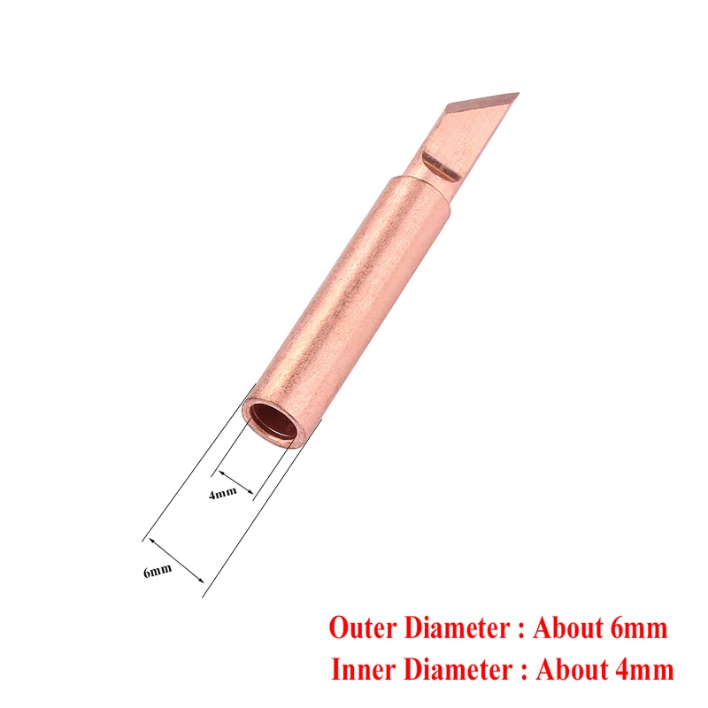 10Pcs/lot Pure Copper Soldering Iron Tip 900M-T-K Welding Sting Solder for 936 Rework Station | Инструменты