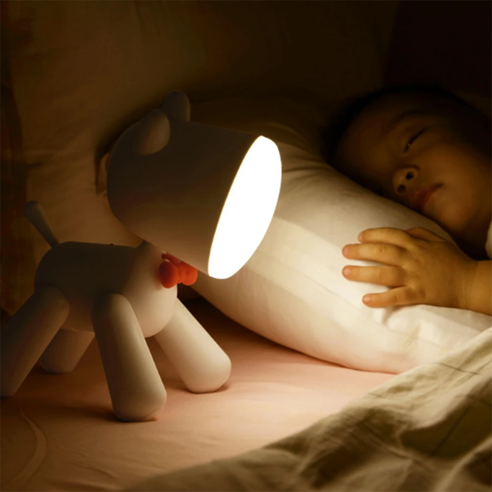 Flexible Dog Desk Lamp Led USB Rechargeable Dimmable Night Light Puppy Cartoon Table Children Kids Gift Home Decor |