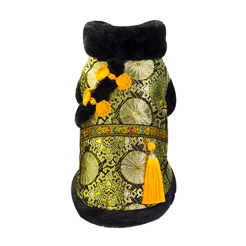 Одежда для китайского Нового года зимняя одежда костюм Тан кот чихуахуа Йорк