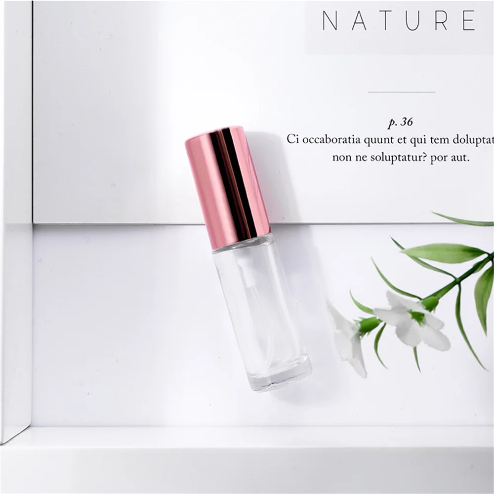 

4ml Mini Glass Perfume Spray Bottle Essential Oil Clear Portable Filling Empty Bottle Travel Cosmetic Container