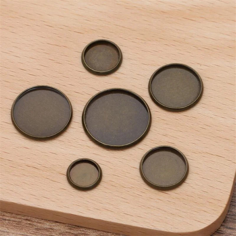 BASEHOME 20 шт./лот античная бронза круглые оправы кабошон основа пустые подходят для