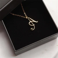 new fashion 26 letter necklace luxury alloy alphabet pendant neck chain punk hip hop style clavicle chain woman jewelry gift