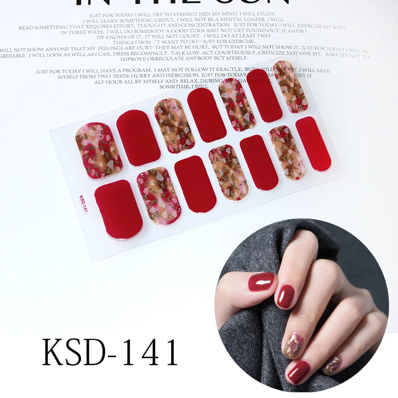 KSD-141 New Stickers Glitter KSD Series Irregular Sequins Nail Decals Full Cover Adhesive Nail Art Stickers Manicure for Kids Women - Цвет: KSD-141