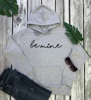 be mine heart graphic valentines day women fashion pure casual hipster young hoodies vintage slogan quote pullovers tops l191