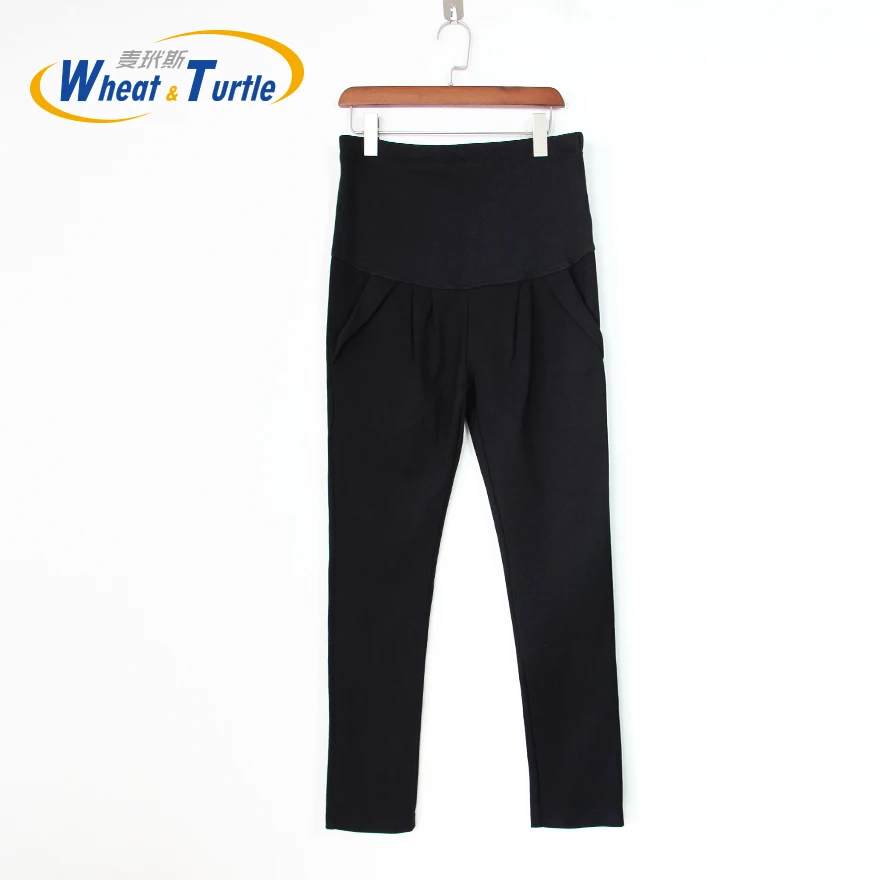 Good Quality Cotton All Match All Season Suitable Black Maternity Capris Big Size Comfortable Harlan Pants For Pregnant Women enlarge