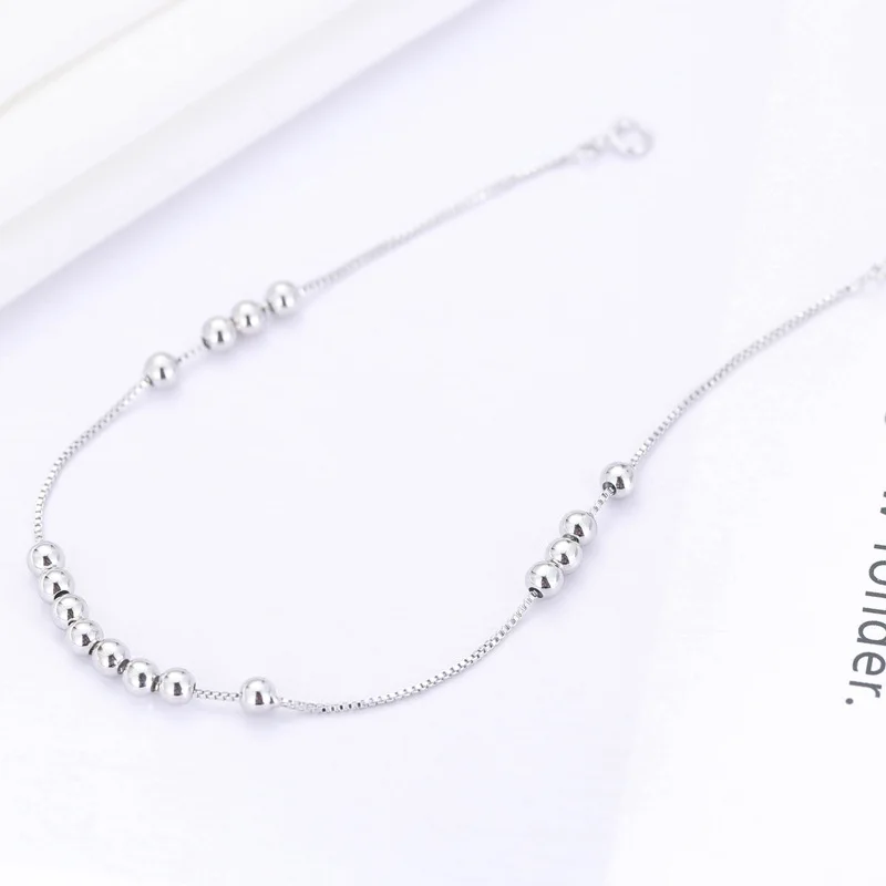 New Arrival Fashion 925 Sterling Ladies Silver Anklets Bead Manual Anklet Bracelet For Women &amp Girl Jewelry Gift | Украшения и