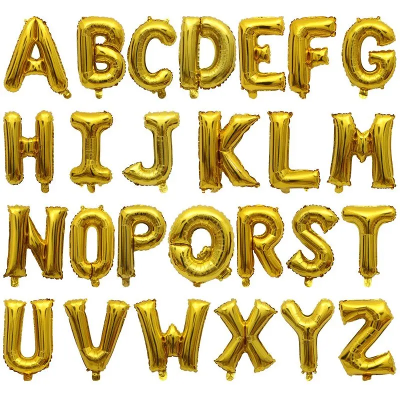 

16 Inch Gold Silver A-Z Alphabet Letters Balloons Birthday Party Decor Kids Foil Balloon New Year Party Wedding Decoration Ball