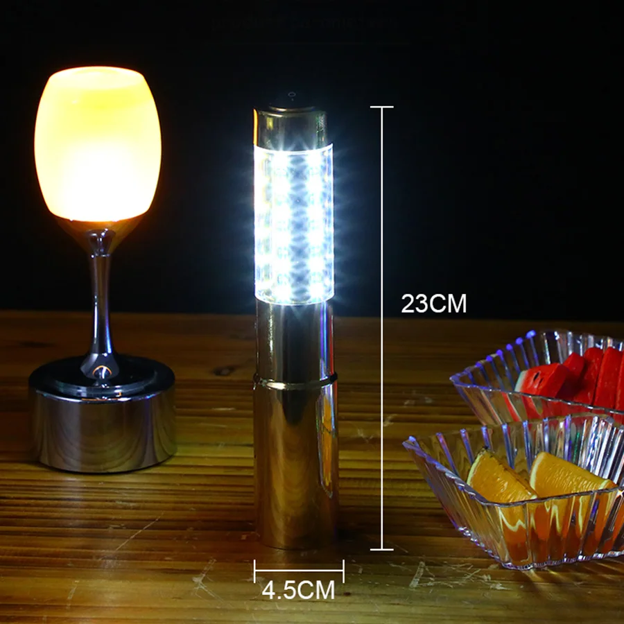 

Golden Silver LED Strobe BatonChampagne Bottle Electronic Sparkler Flashing Stick Light For Birthday Wedding Festival Rave Decor