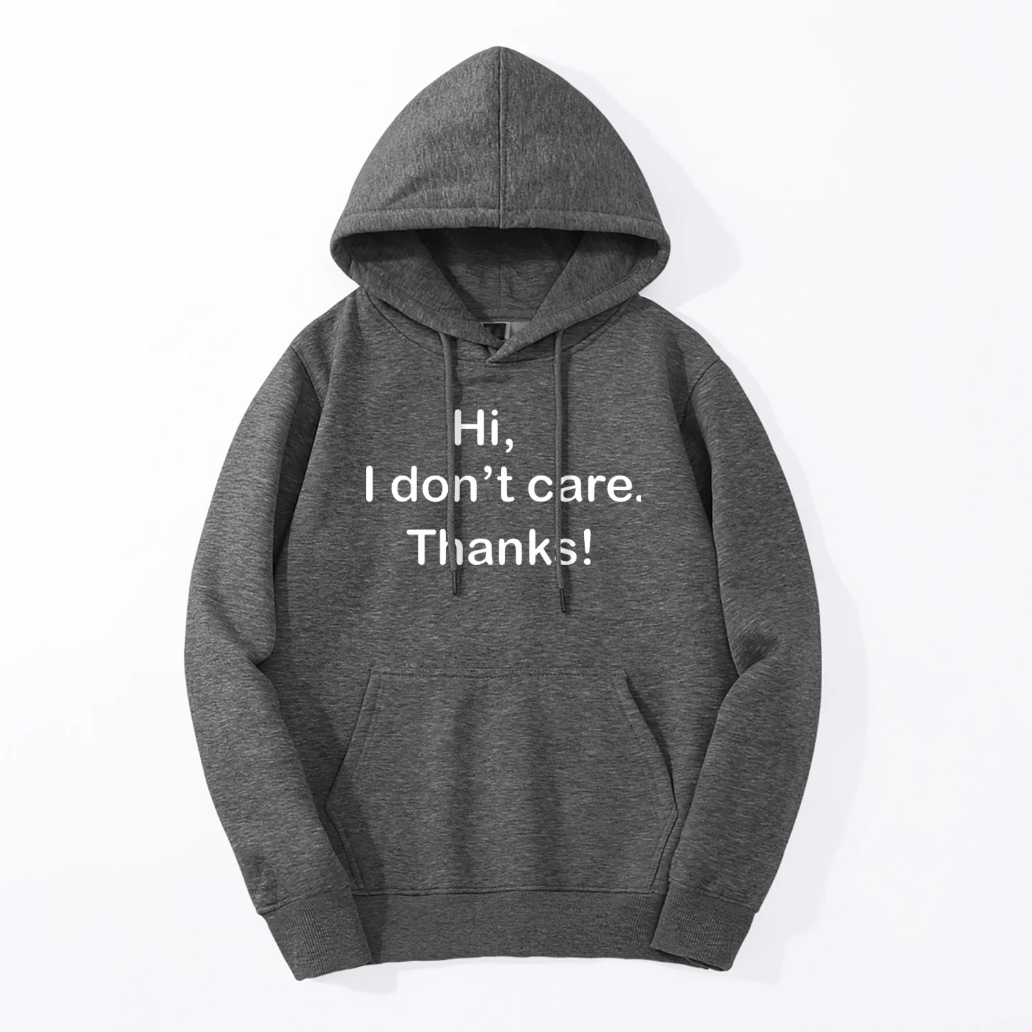 Забавные мужские свитшоты толстовки с надписью Hi I Don't Care Thanks 2019 весенне зимняя
