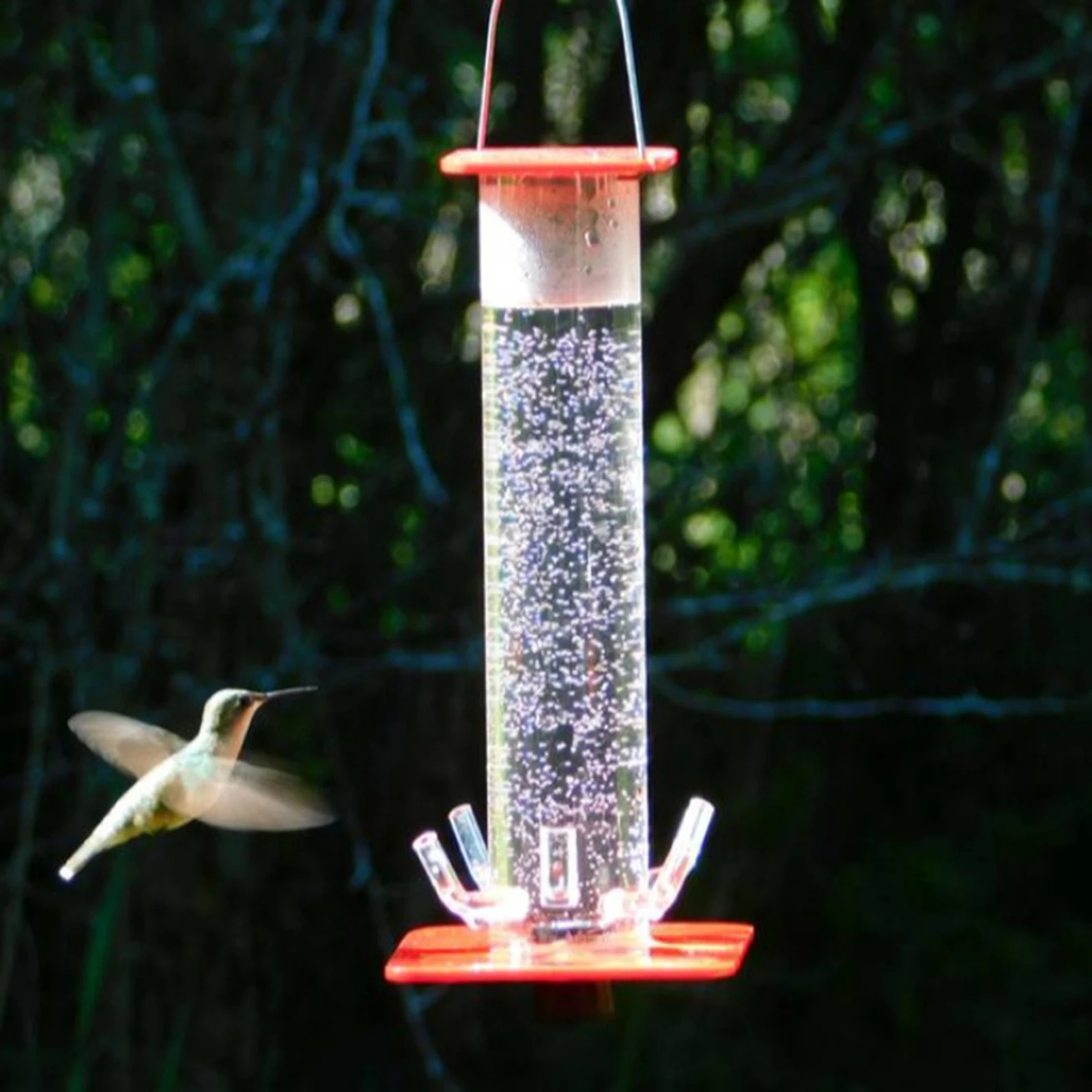 

Hummingbird Feeder Hanging Outside,Hummingbird Feeding Container with Hanging Hook, 5 Feeding Ports for Patio Garden Outdoors