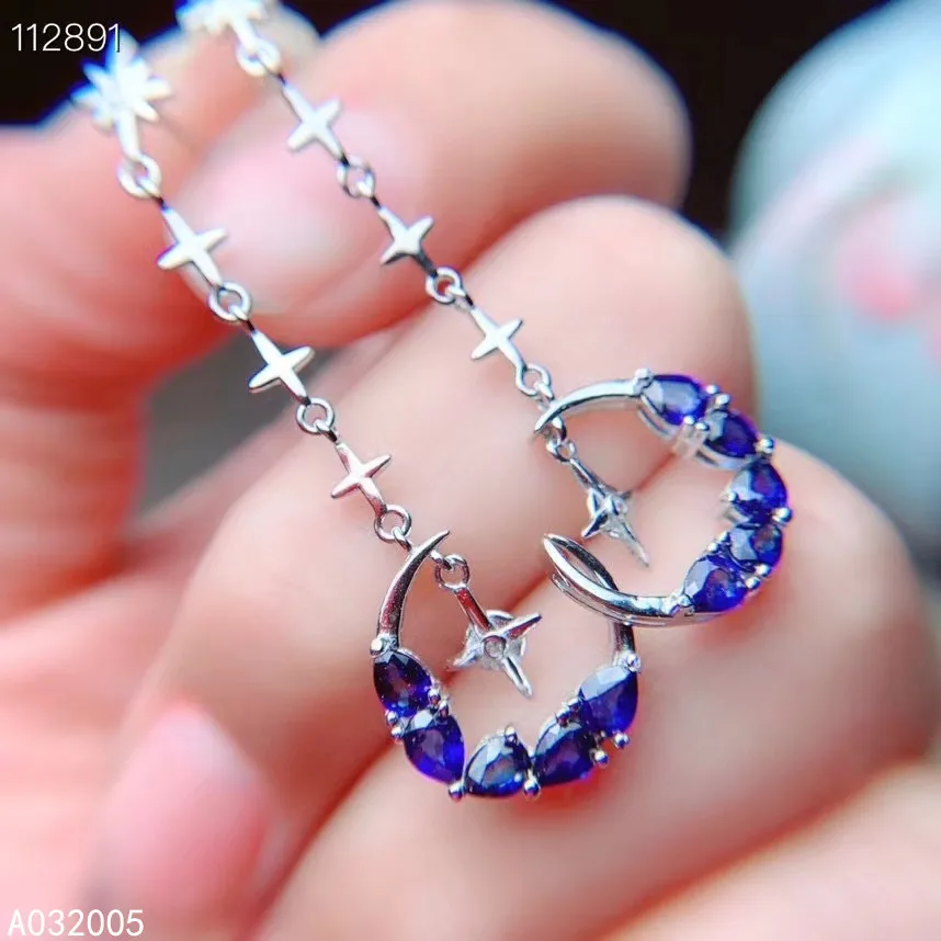 Женские серьги с сапфиром KJJEAXCMY Изящные Ювелирные изделия инкрустированные