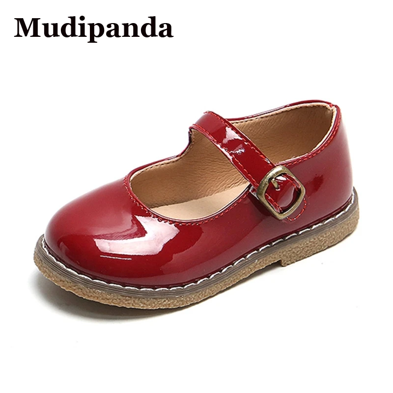 

Child's Girls black leather shoes 2021 spring soft children flat shoes fashion girls shiny square mouth princess shoes kids