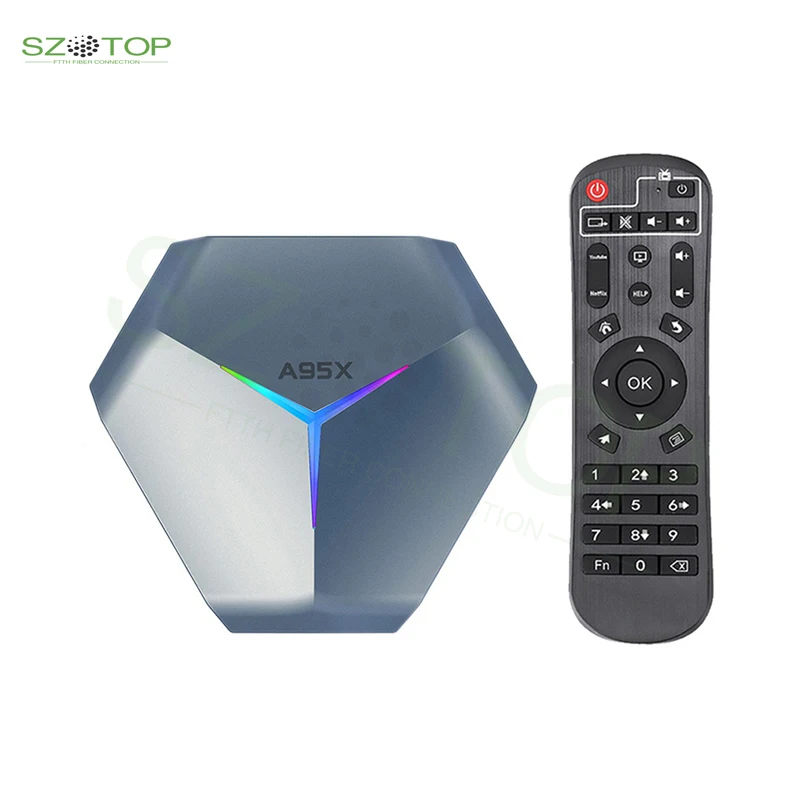 

Приставка Смарт-ТВ A95X F4 Amlogic S905X4 RGB светильник Android 11 Max 4G 128 Гб двойной Wi-Fi Youtube 8K медиаплеер Android ТВ-приставка